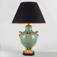 Keramiklampe Double Face, handbemalt, Aladdin