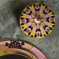 Ibiza, Porta Bon Bon in Porcellana filettatura in Oro - immagine 2