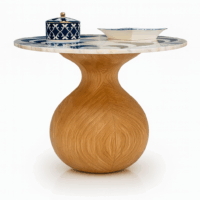 Coffee Table, Aladdin con piano in Marmo intarsiato