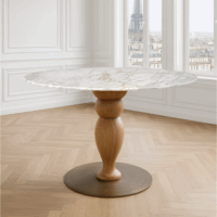 Table Aladdin avec plateau en marbre Calacatta Gold