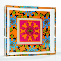 Vassoio Quadrato in Cristallo Acrilico Arancione - immagine 3